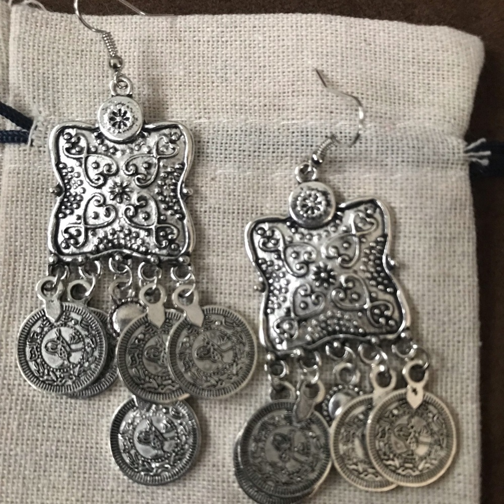 Boho coin earrings